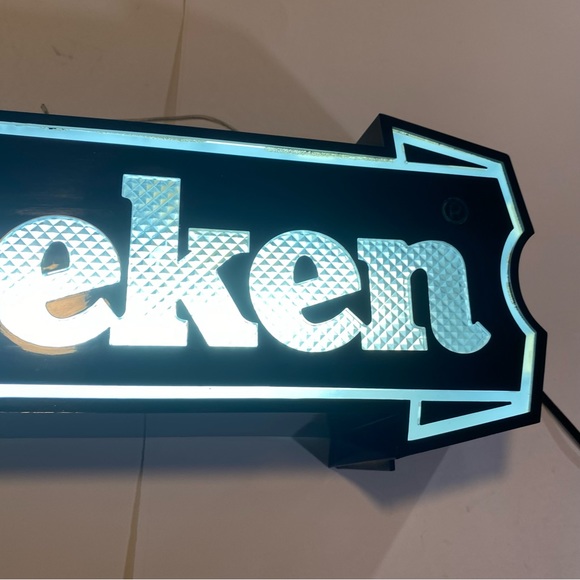 Heineken illuminated sign GUC, retro 90’s? As shown,separated a tiny bit,works! - Picture 2 of 16